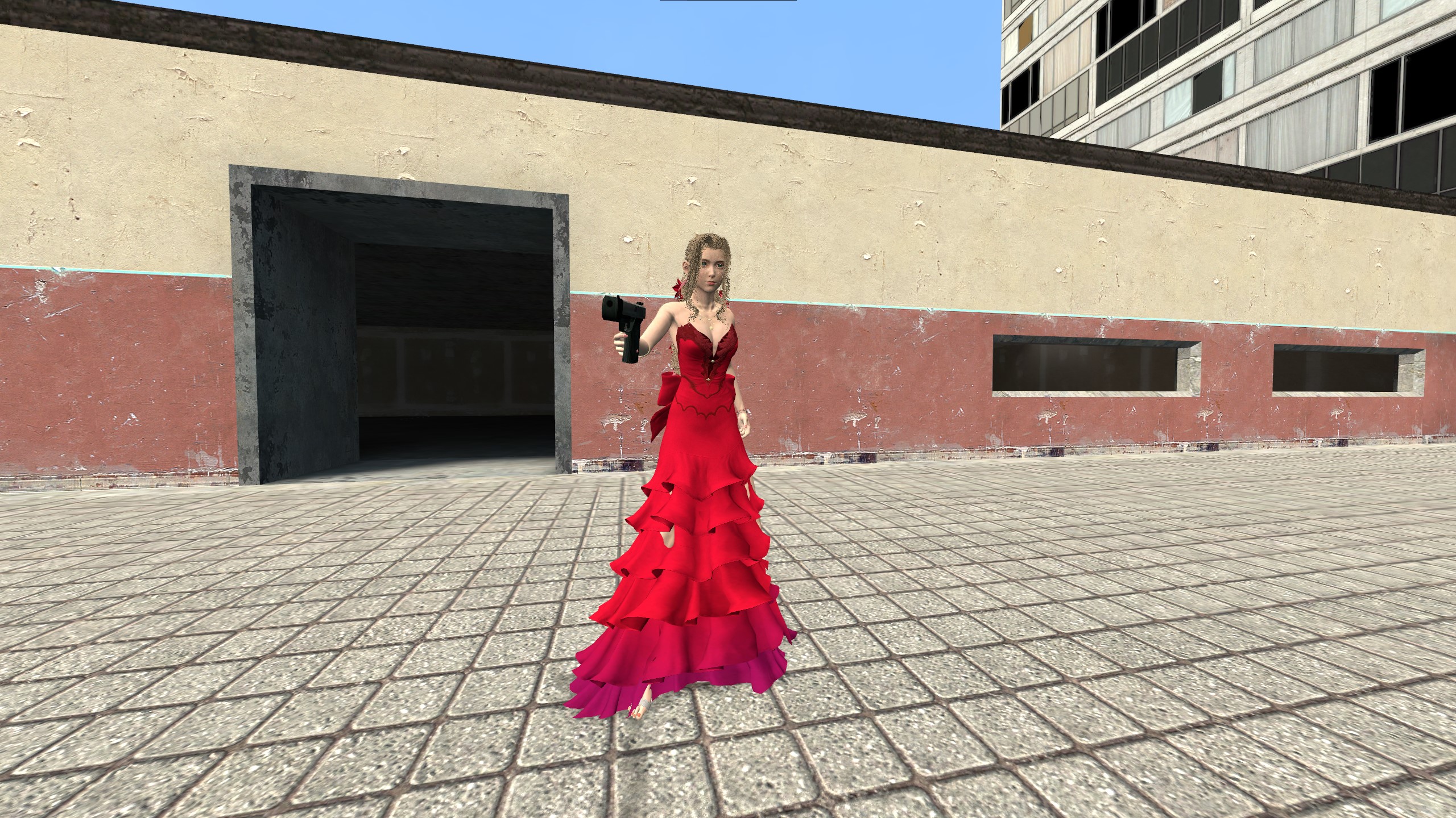 red dress lattice Heart Lattice Ankle Gown main image 0