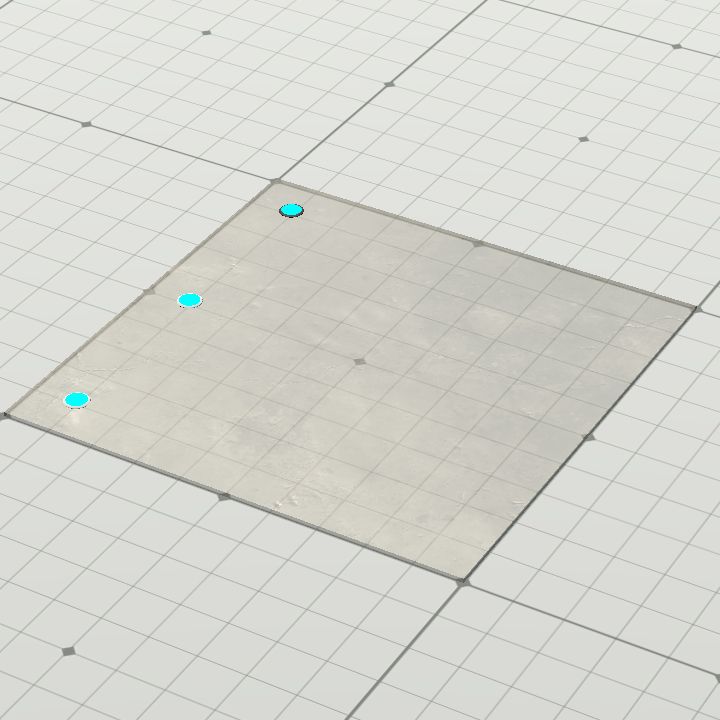 Sci fi floor - 3 blue lights, glass (L)