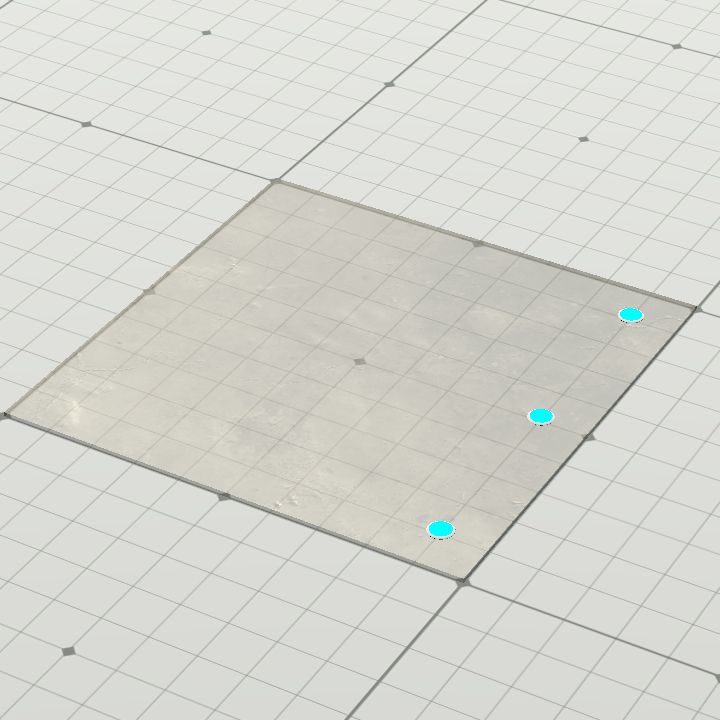 Sci fi floor - 3 blue lights, glass (R)