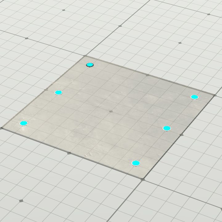 Sci fi floor - 6 blue lights on glass