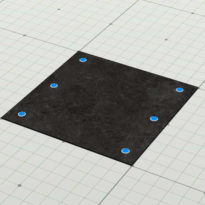 Sci fi floor - 6 blue lights on metal