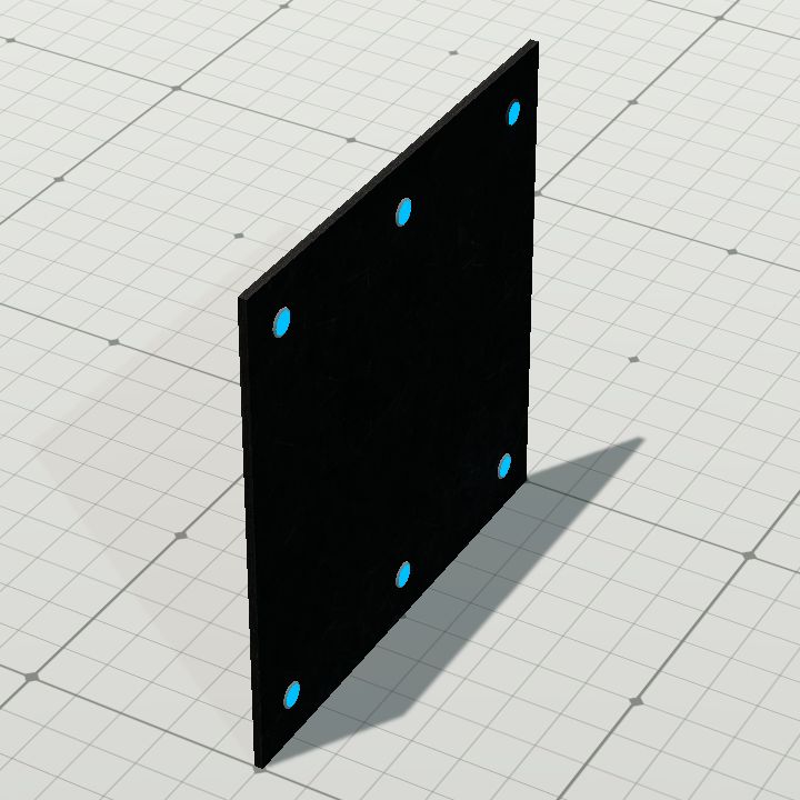 Sci fi wall tile - 6 blue lights, metal