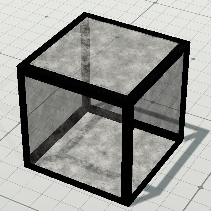 Metal & glass cube