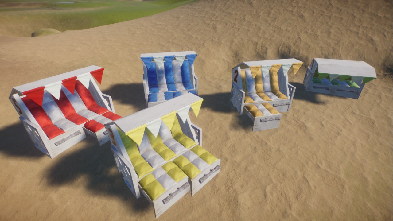 beach chairs five pieces, 5 Strandkörbe