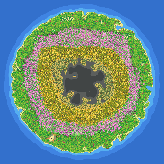 Terraformed volcano eruption
