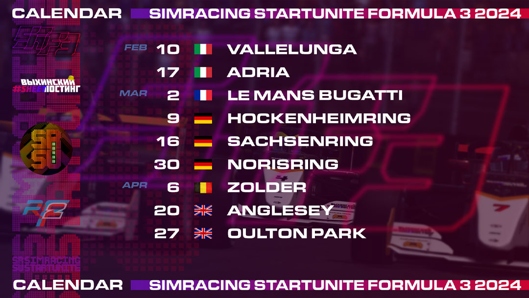 Tatuus FT-60 - SIMRACING STARTUNITE Formula 3 2024 Skinpack