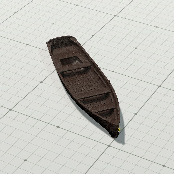 Wooden boat with lit lantern