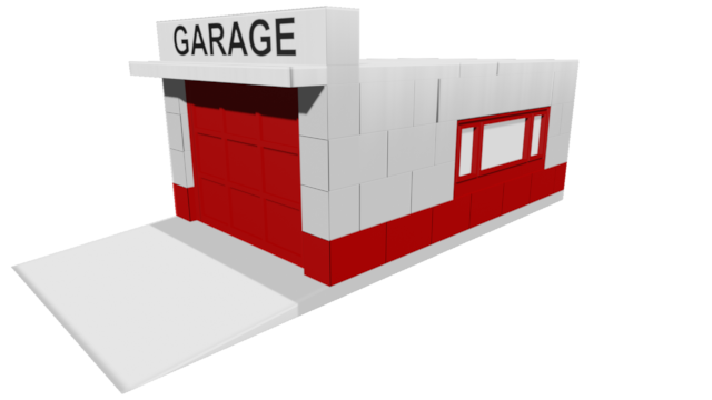 LEGO Classic: Town Plan 1236-2 garage - red door frame white base