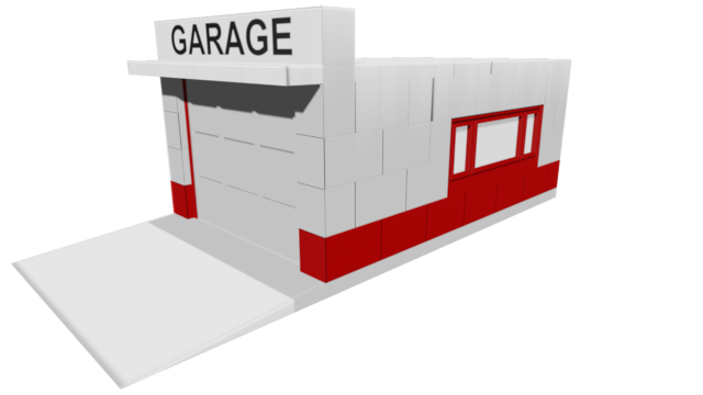 LEGO Classic: Town Plan 1236-2 garage - red frame white base door
