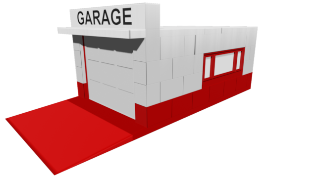 LEGO Classic: Town Plan 1236-2 garage - red base frame white door