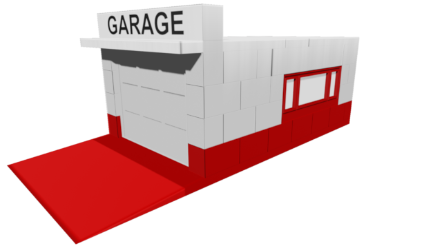 LEGO Classic: Town Plan 1236-2 garage - red base white door frame