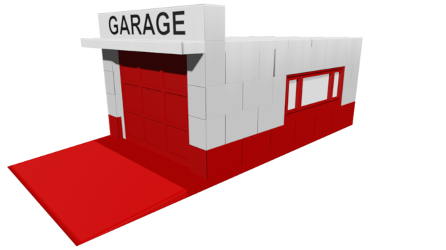LEGO Classic: Town Plan 1236-2 garage - red base door white frame