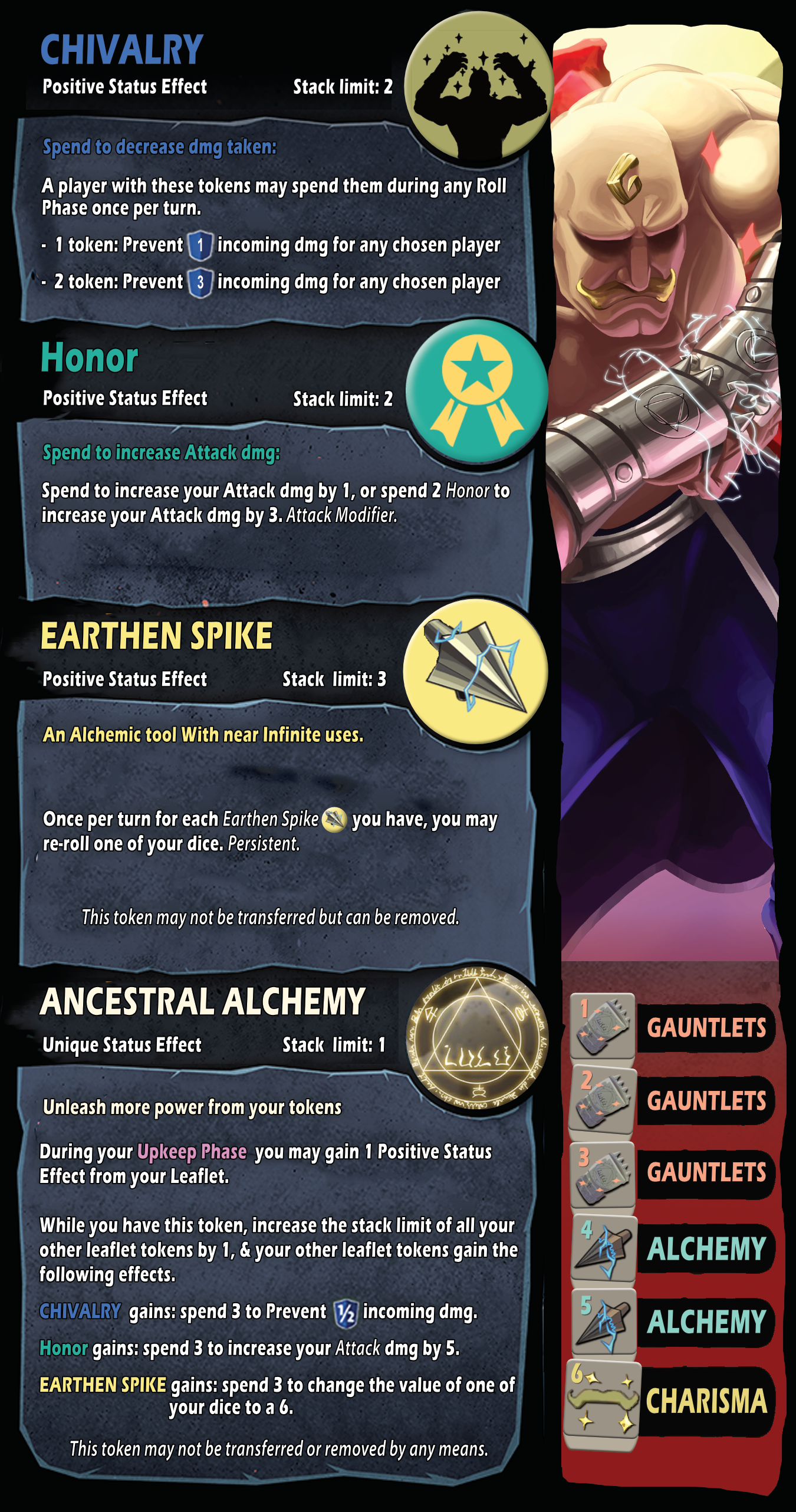 Major Alex Louis Armstrong FMA Dice throne homebrew, PnP ready