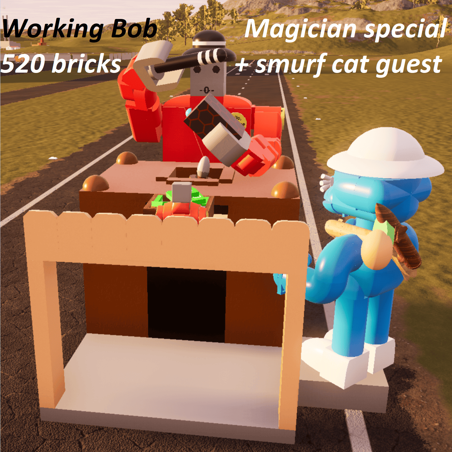 Working Bob Magician with smurf cat guest special