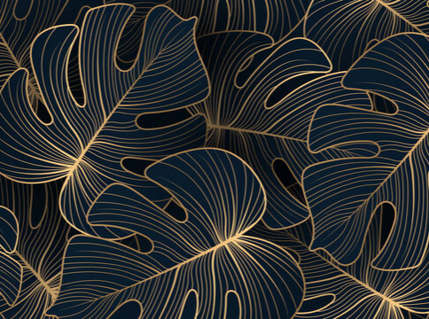 Monstera Gold Rug