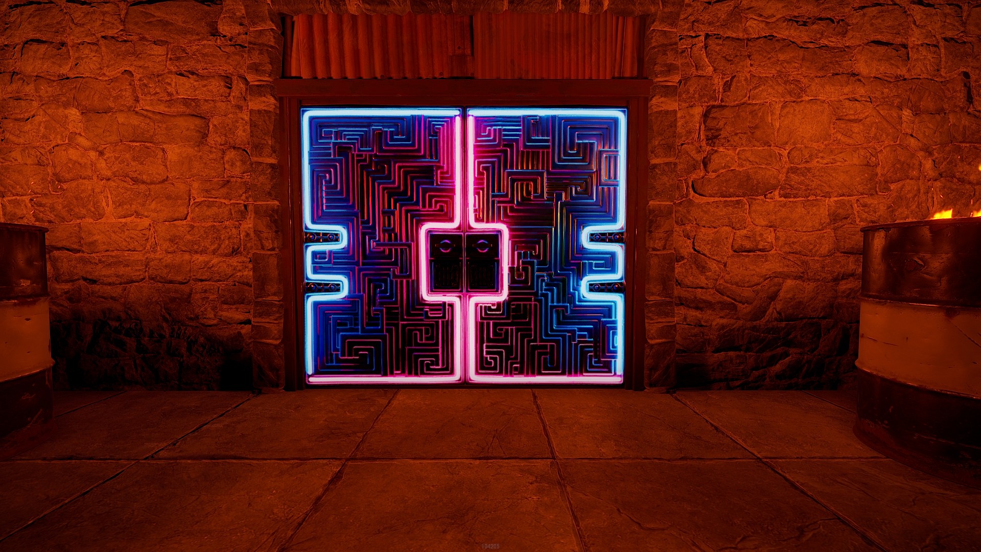 Neon Bismuth Metal Double Door