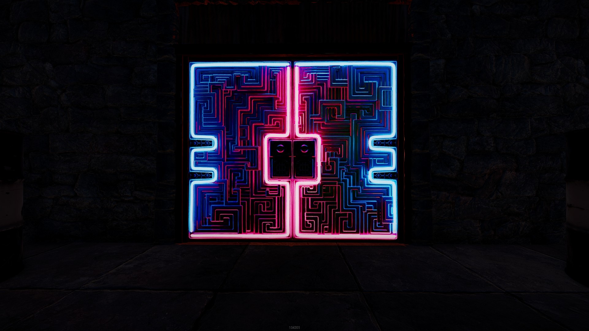 Neon Bismuth Metal Double Door