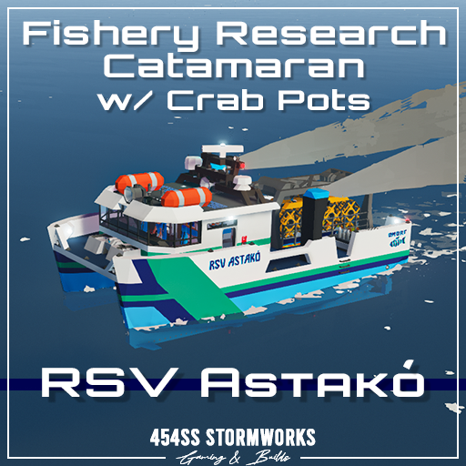 R.S.V. Astako (Fishery Survey Catamaran) w/ Lobster Pots