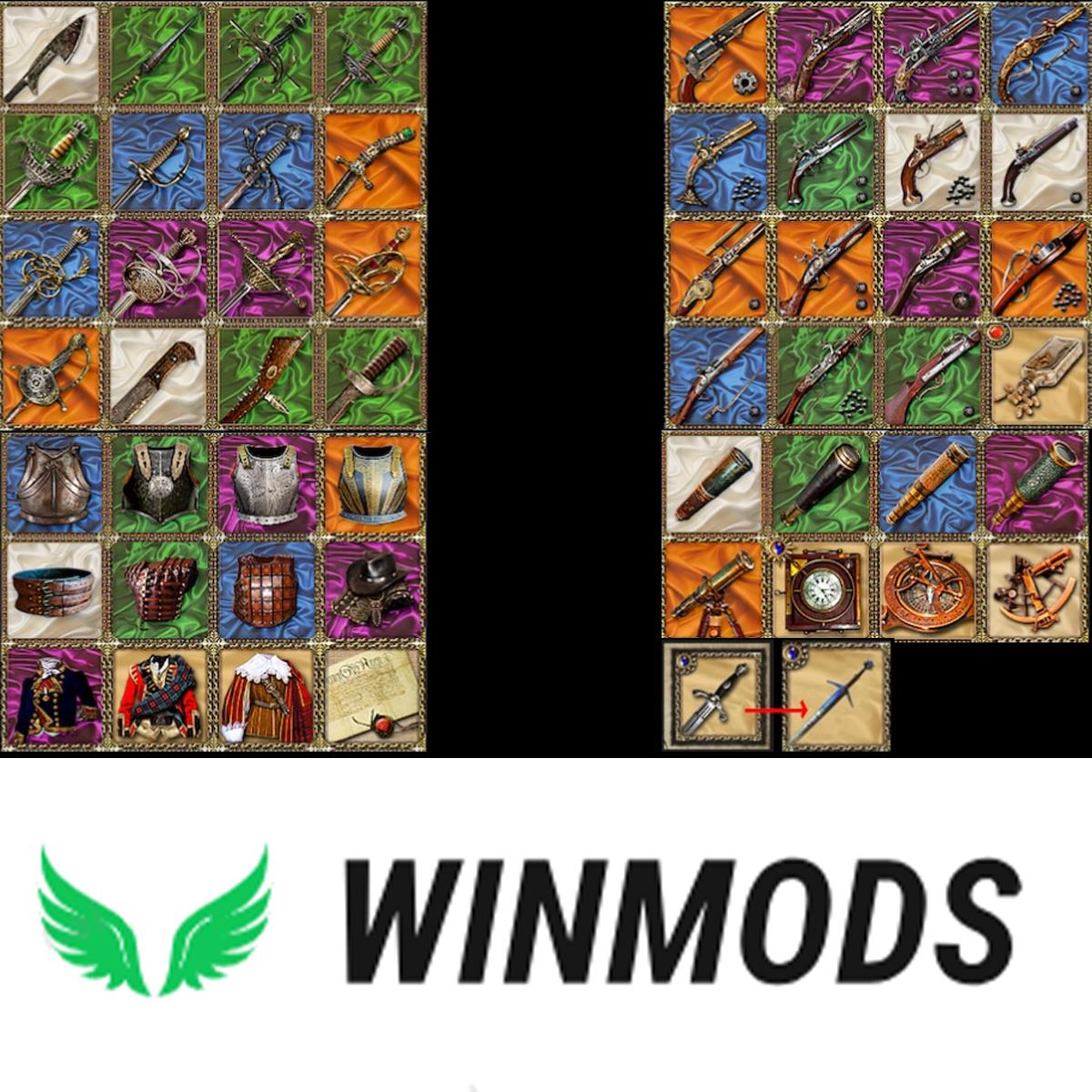 (OLD) RPG STYLE ITEMS (трубы+огнестрел+броня+клинки) WINMODS