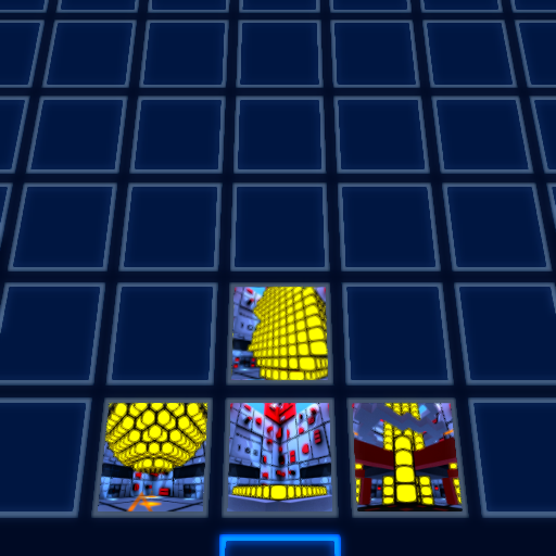 Arena with a lot of yellow blocks