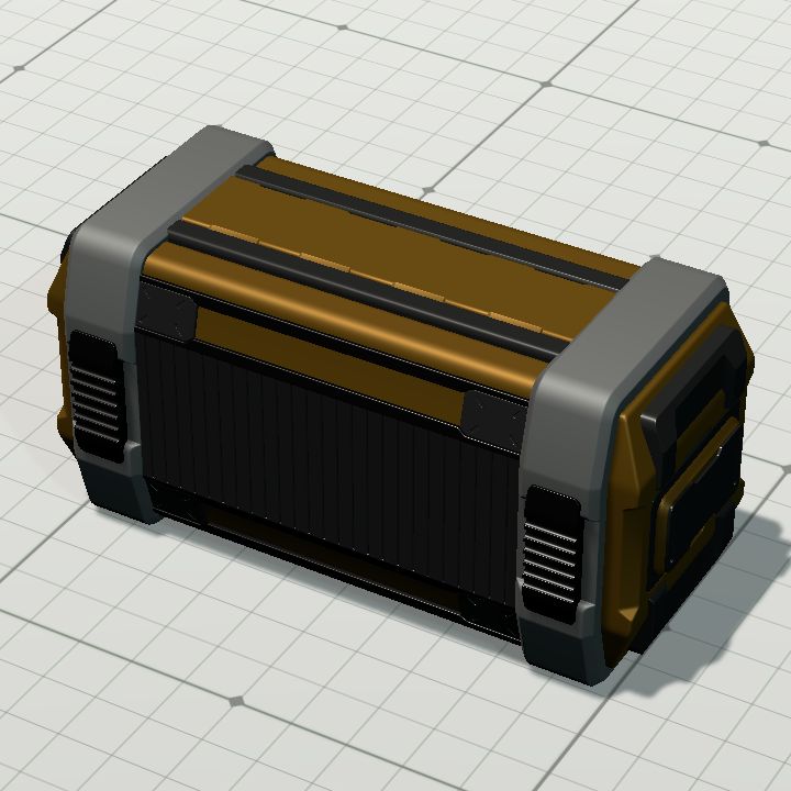 sci-fi container golden