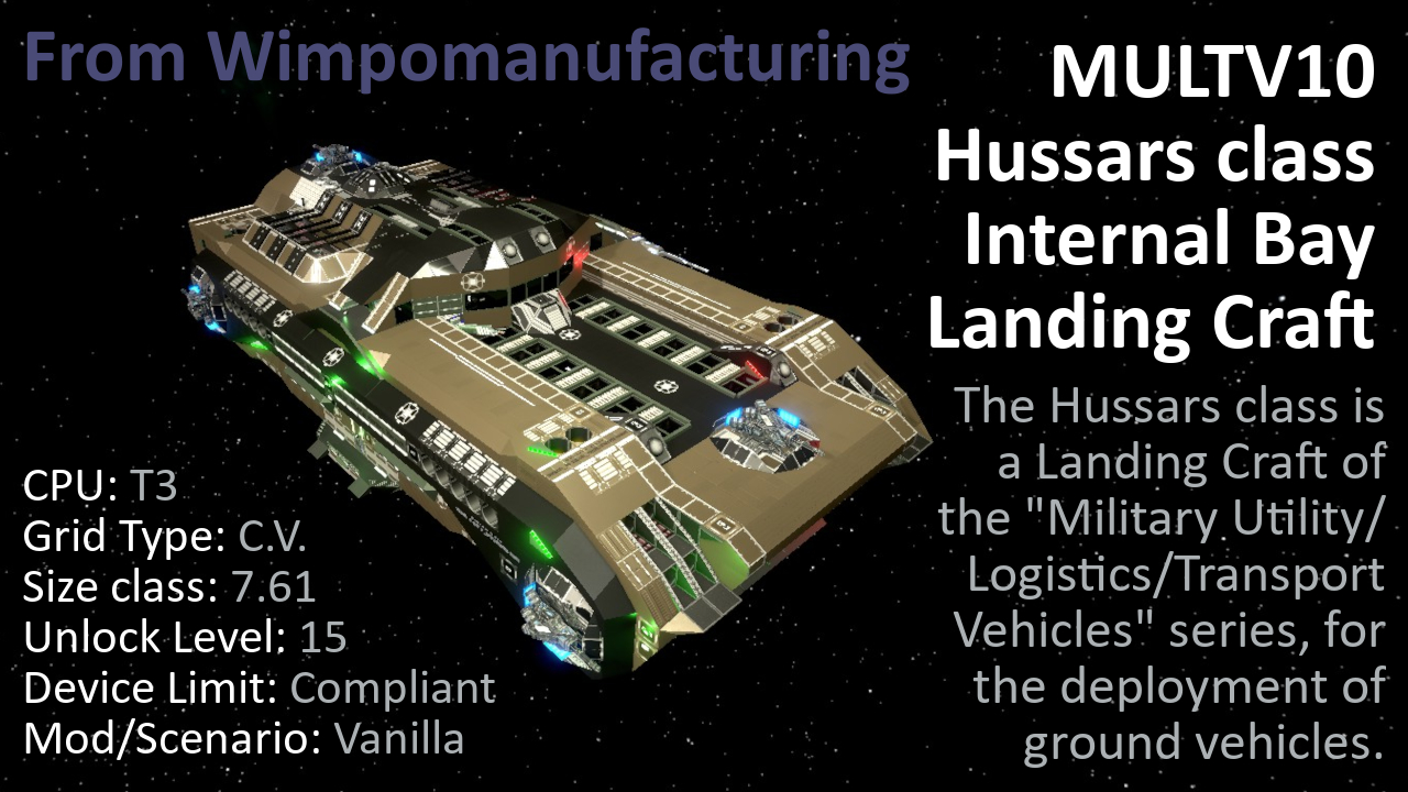 MULTV10 Hussars class Internal Bay Landing Craft