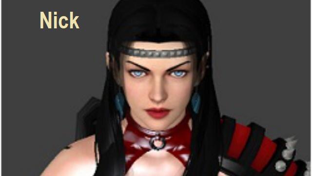 Rachel from Ninja Gaiden (Black,Blue, Nick)
