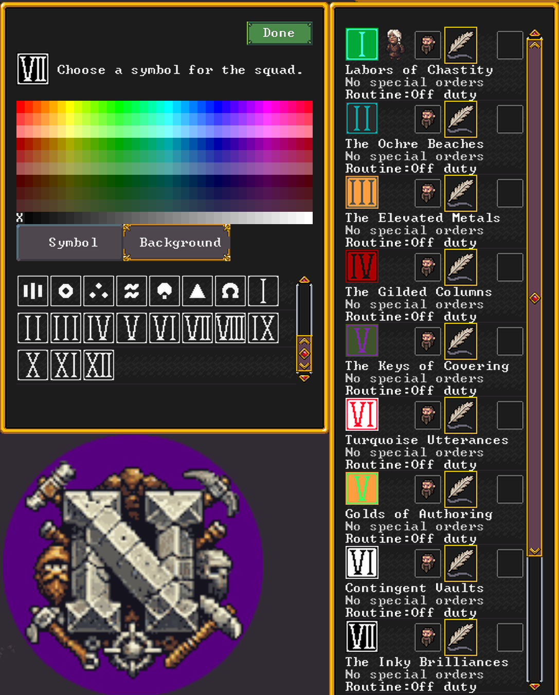 More Symbols (for Squads and Burrows)