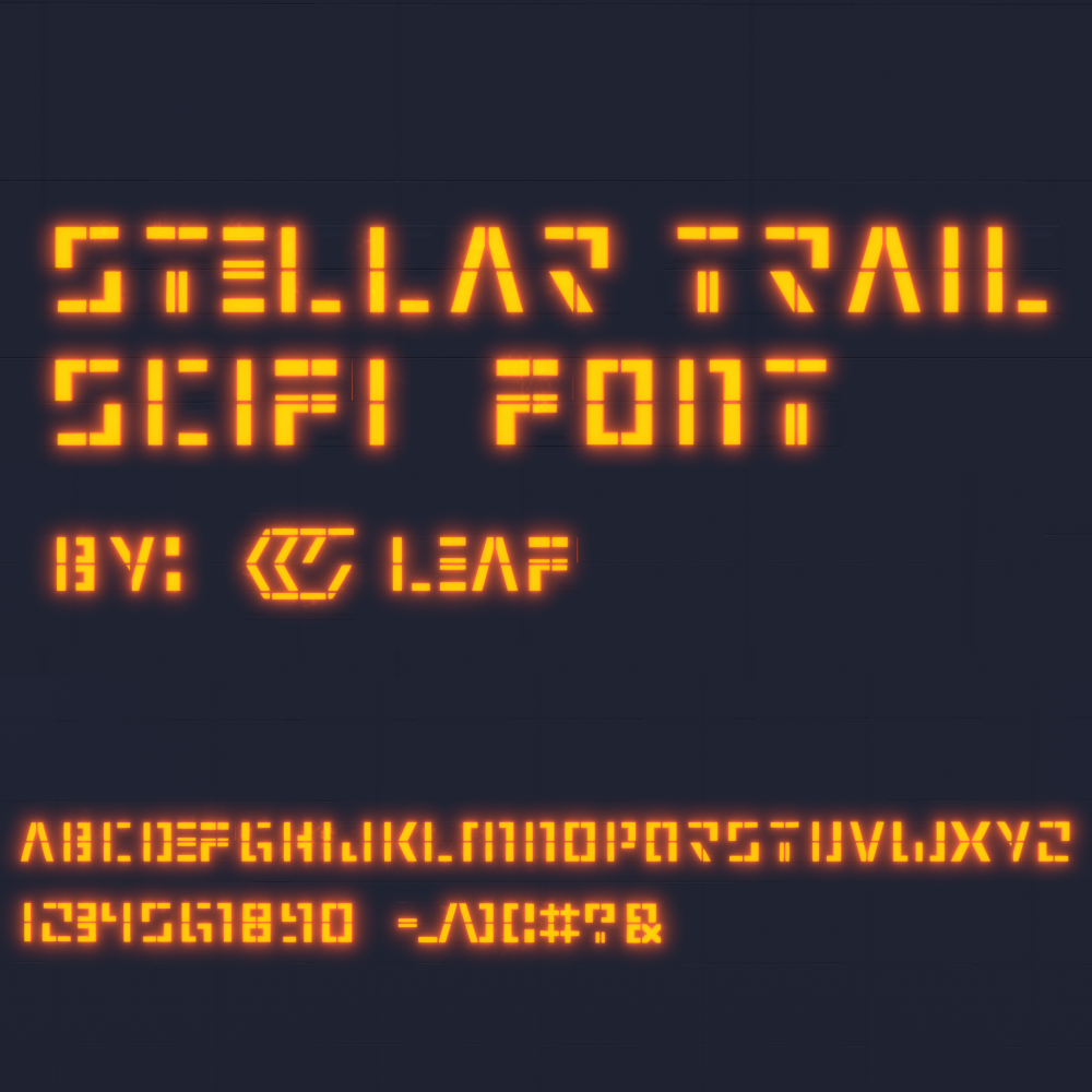 Stellar Trail scifi font (Glowing version)