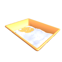 filled litter box orange