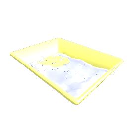 filled litter box yellow