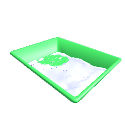 filled litter box green