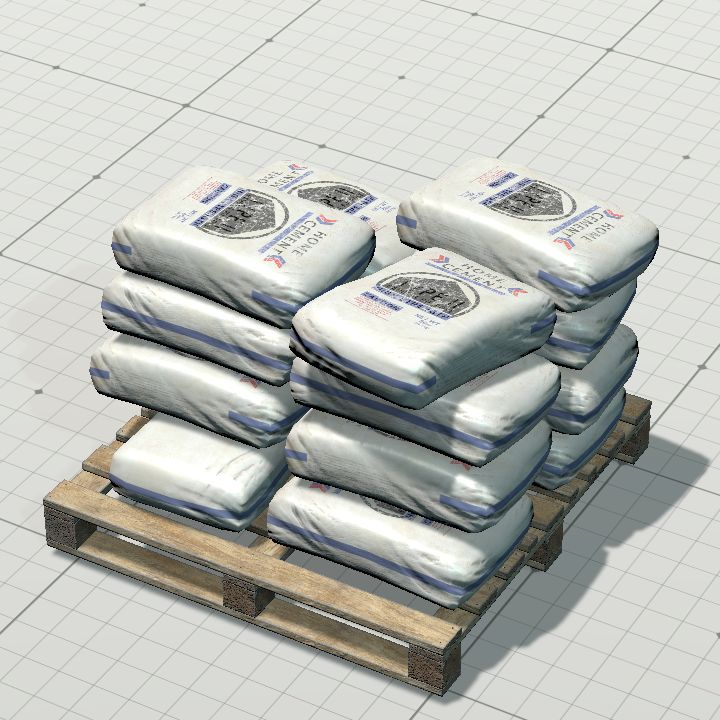 concrete bags on pallet