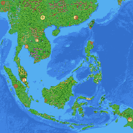 Map of SoutheastAsia populated