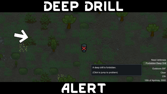 Deep Drill Alert mod preview for RimWorld
