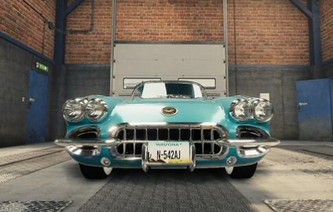 Chevrolet Corvette C1 Hardtop blue interior