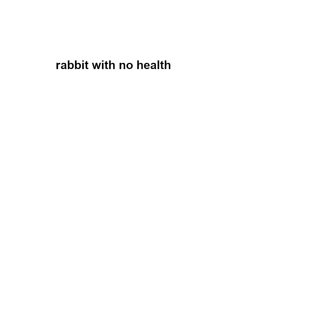 Rabbit with no health