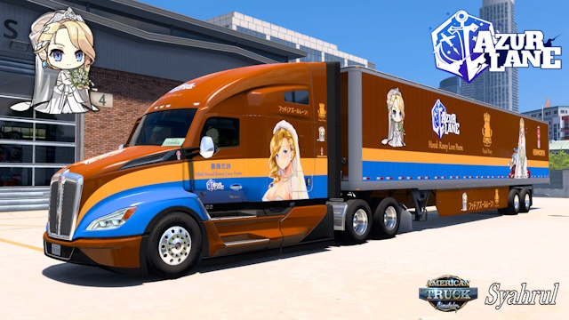 Kenworth T680 2022 HMS Hood (Rosey Love Poem) - Azur Lane [Combo Skin]