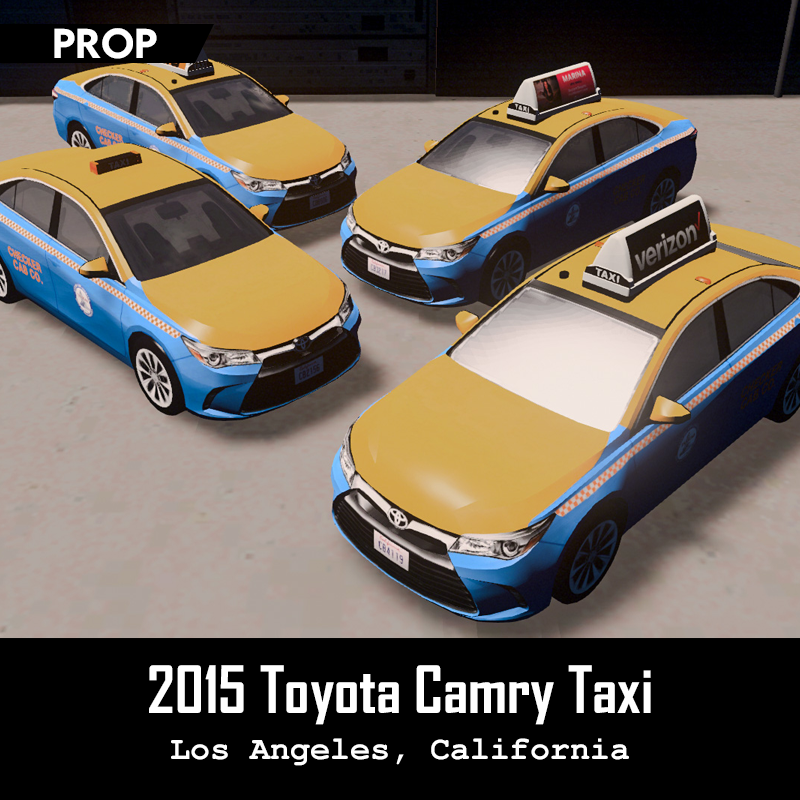 LA Checker Cab - 2015 Toyota Camry Taxi [Prop Pack]