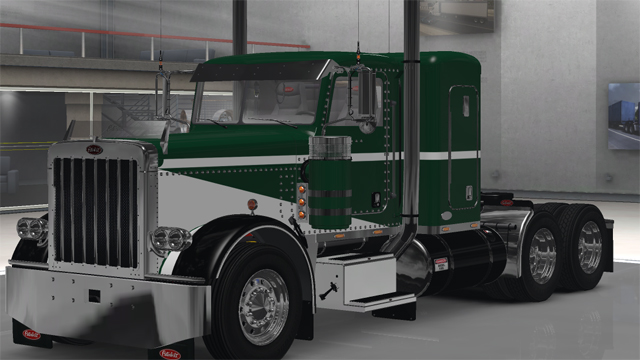 Peterbilt 389 Green White Paintjob