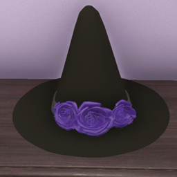 Witch HAT w PURPLE ROSES