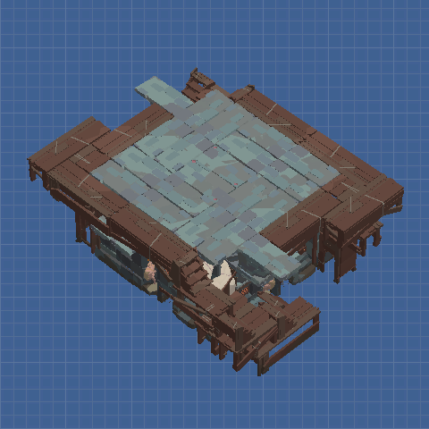 T0 wood + T1 stone slum complex preview