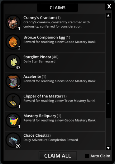 - Obscure UI - Claims