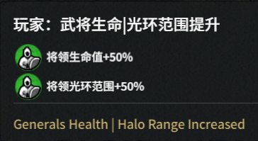 玩家：武将生命|光环范围提升（Generals Health | Halo Range Increased）