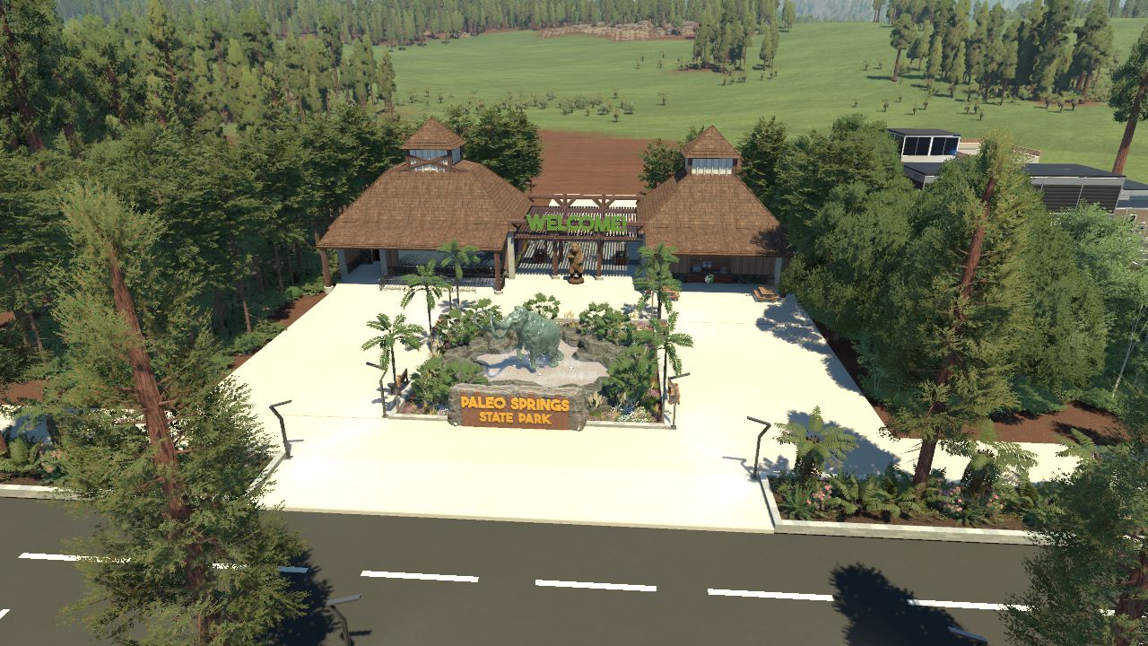 Realistic Rustic AIO Entrance with Parking lot