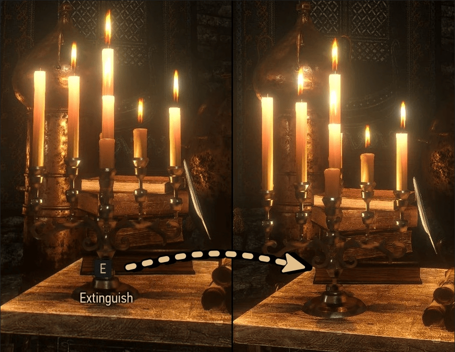 Candle interactions in focus mode only