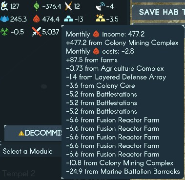 Hab Management Screen Tweaks