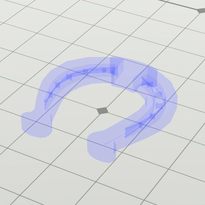 Horseshoe ghostly d blue