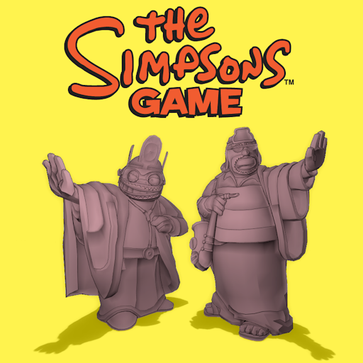 THE SIMPSONS GAME - NeverQuest Statue Pack [Props]