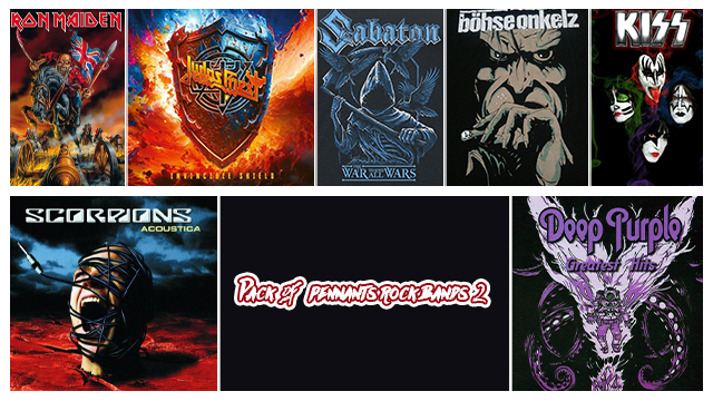Pack of pennants rock bands 2